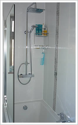 Over bath shower fitted by Classic Bathrooms in Kent